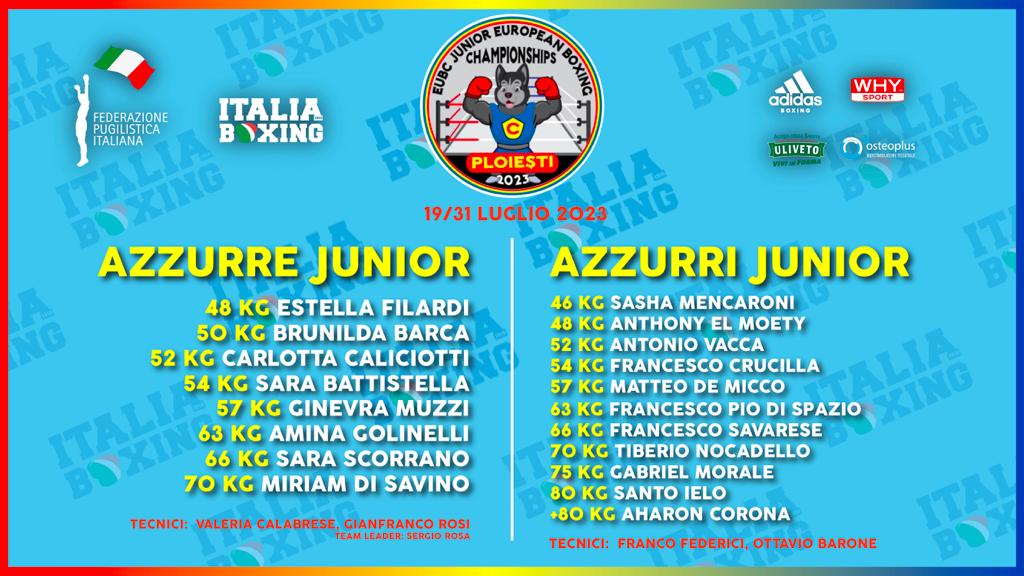 Europei Junior Ploiesti 2023 - 11 Azzurrini e 8 Azzurrine pronti alla sfida 