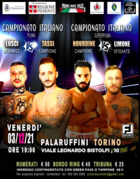 Ricco il Programma della Torino Boxing Night - 3/12/2021