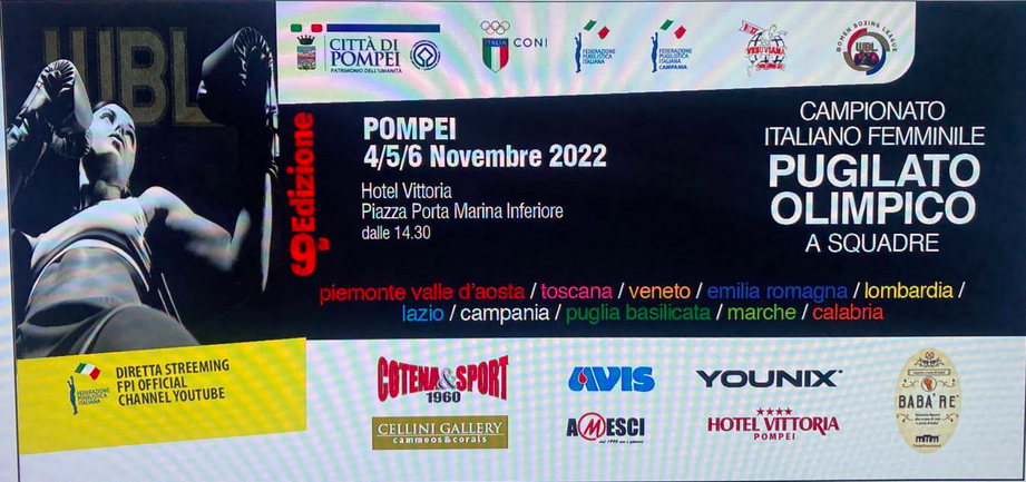 Women Boxing League 2022 - A Pompei dal 4 al 6 Novembre il Torneo Nazionale Femminile a Squadre - DIRETTA YOUTUBE FPIOFFICIALCHANNEL