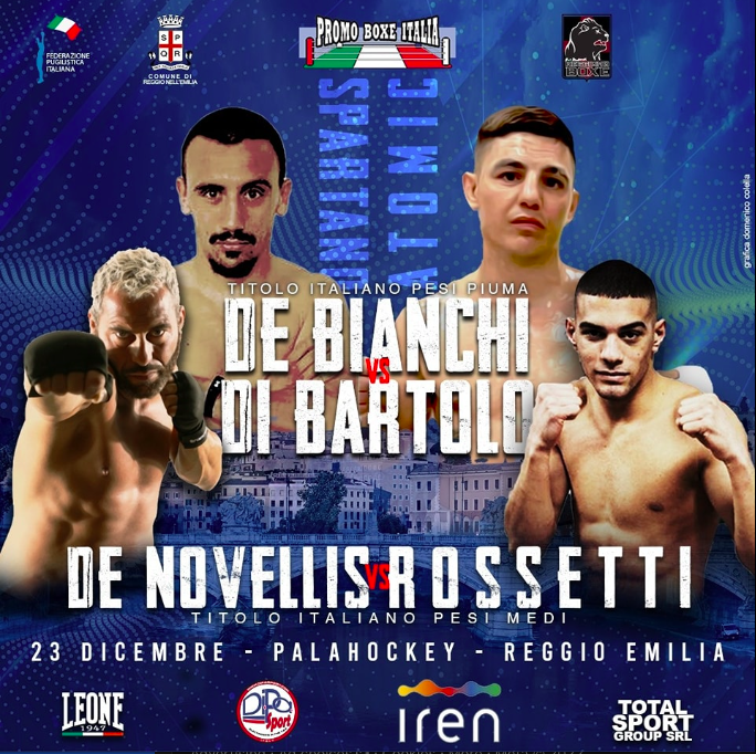 Il 23 Dicembre A Reggio Emilia doppio Titolo Italiano in una riunione Promo Boxe Italia