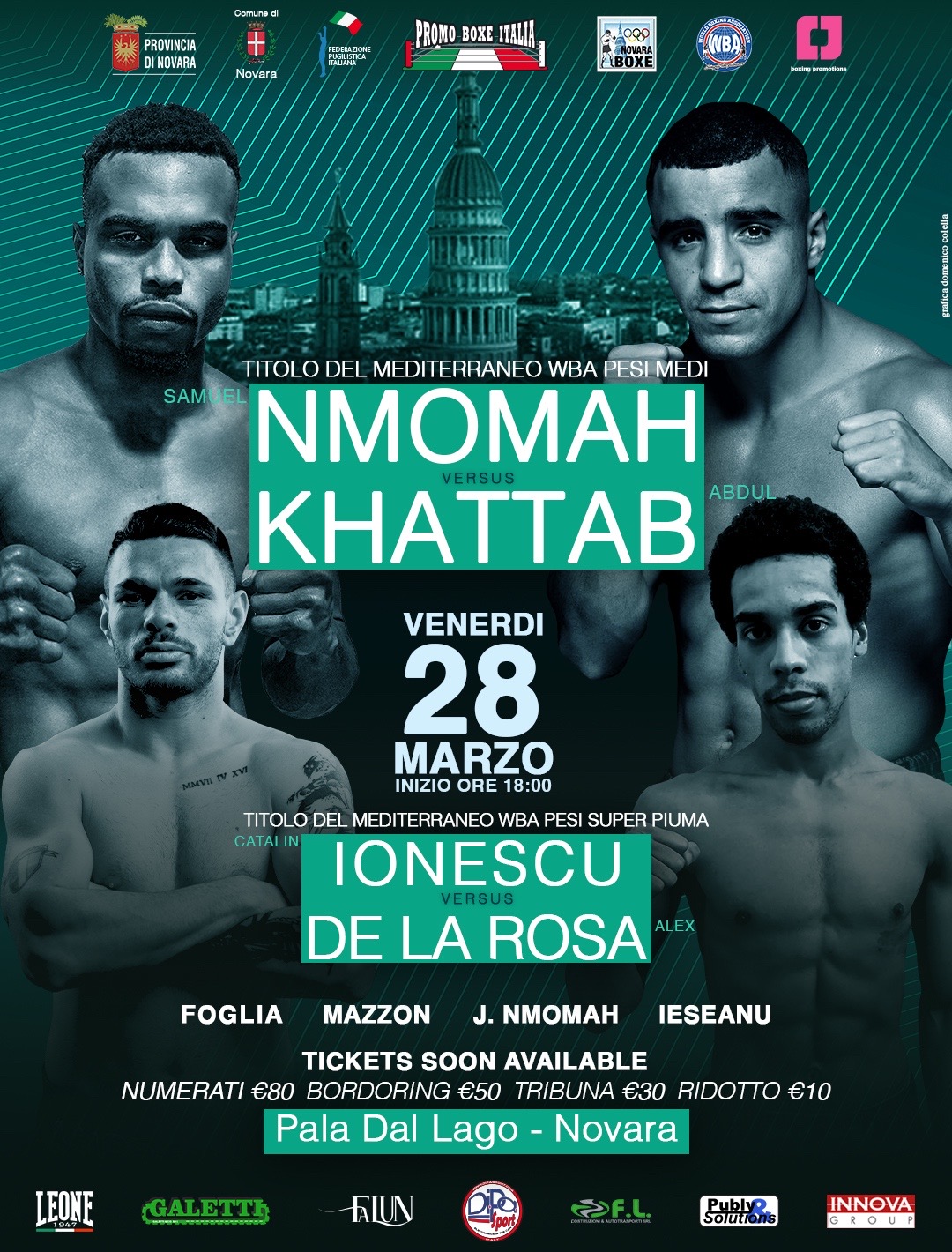 Il 28 Marzo pv a Novara grandissima serata della Promo Boxe Italia 
