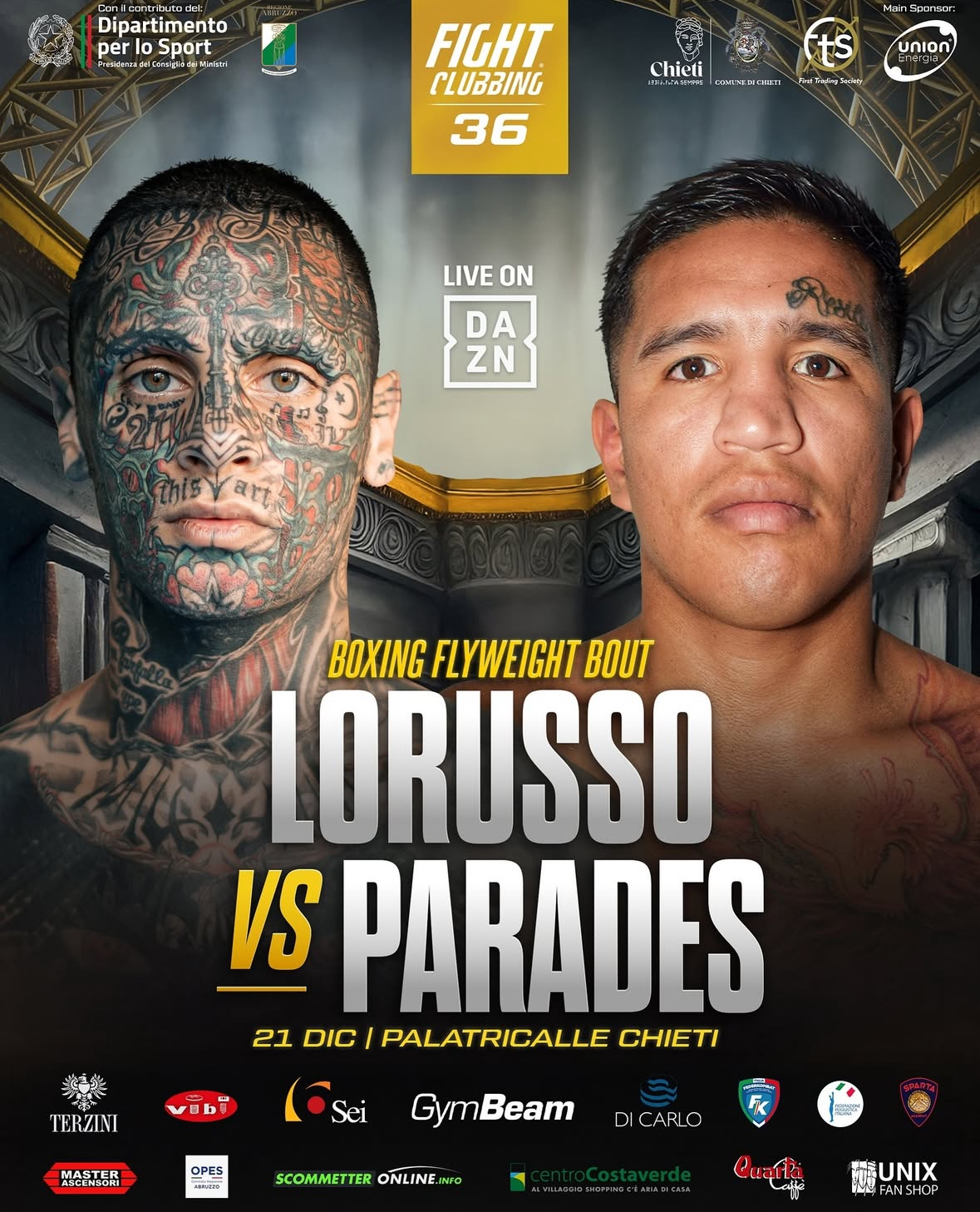 Domani 21/12 grandissima serata di Boxe a Chieti: Ritorna sul Ring Alessio LoRusso