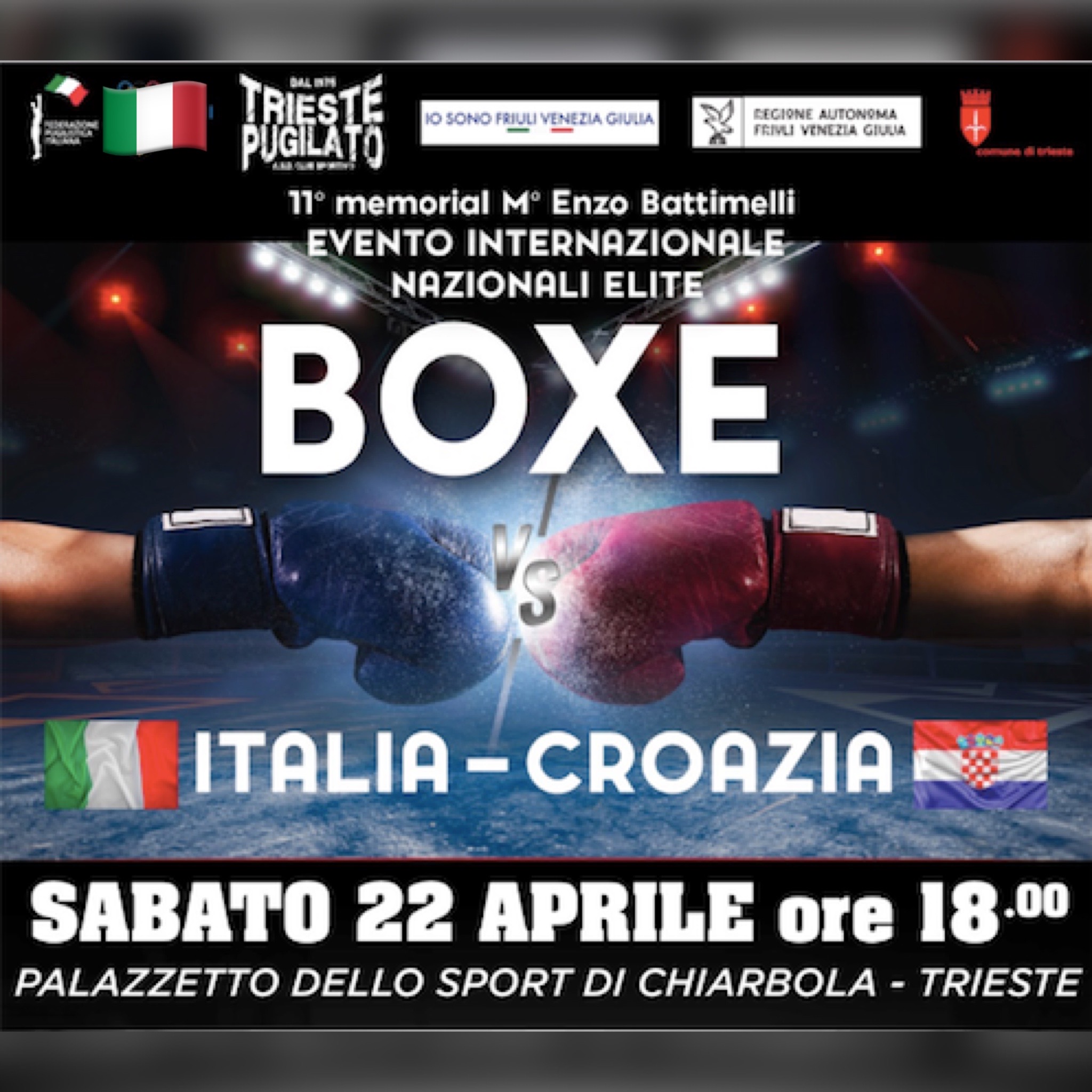 Il 22 Aprile pv a Trieste Sfida Internazionale Elite Italia vs Croazia  - DIRETTA YOUTUBE FPIOfficialChannel