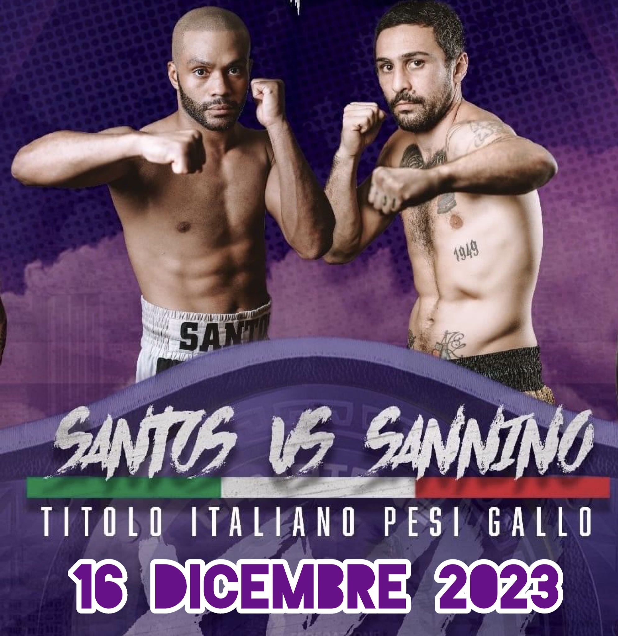 Il prossimo 16 Dicembre a Lastra a Signa (FI) Santos vs Sannino per il Titolo Italiano Gallo 