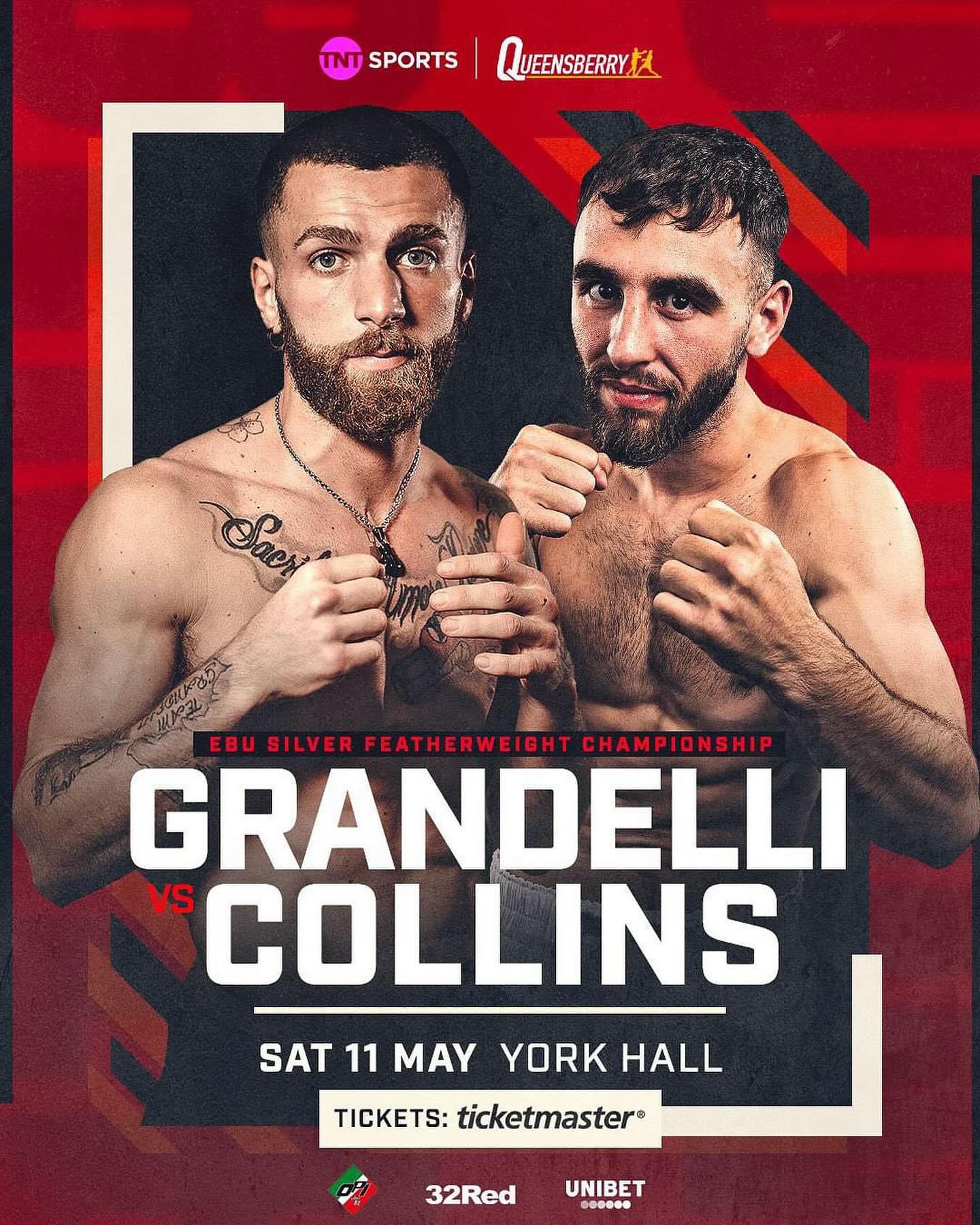 Il prossimo 11 maggio a Londra Grandelli vs Collins per l'EBU Silver dei Piuma 