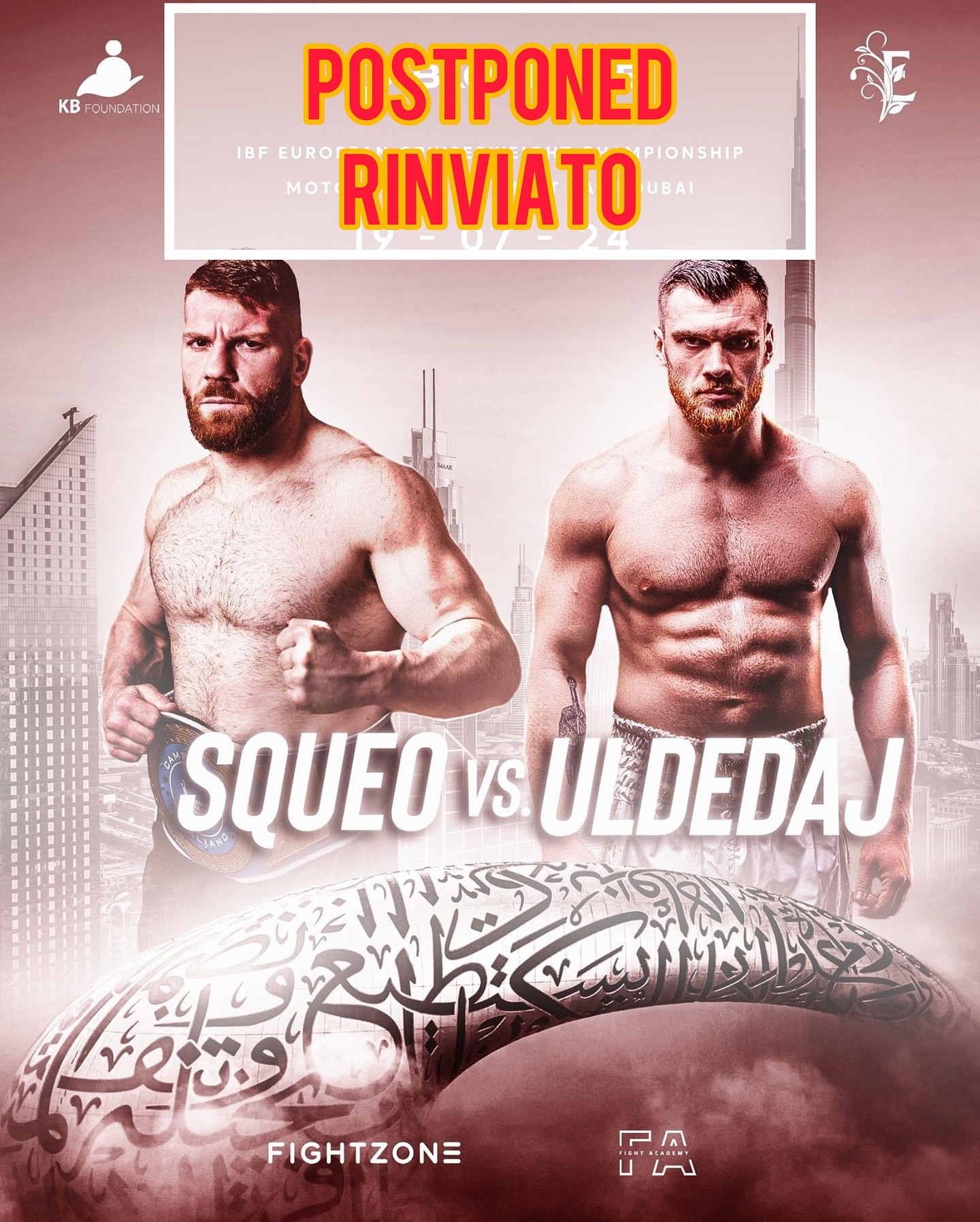 TITOLO IBF CONT. CRUISER: RINVIATO IL MATCH SQUEO VS ULDEDAJ