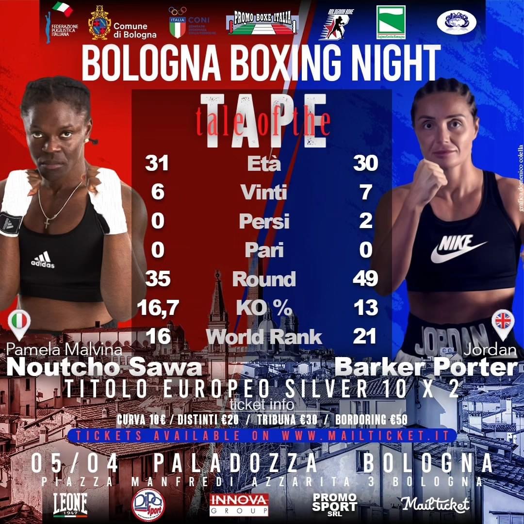 Il 5 Aprile p.v. a Bologna Noutcho vs Porter per l'EBU Silver Leggeri - INFO TICKETING & LIVE STREAMING 