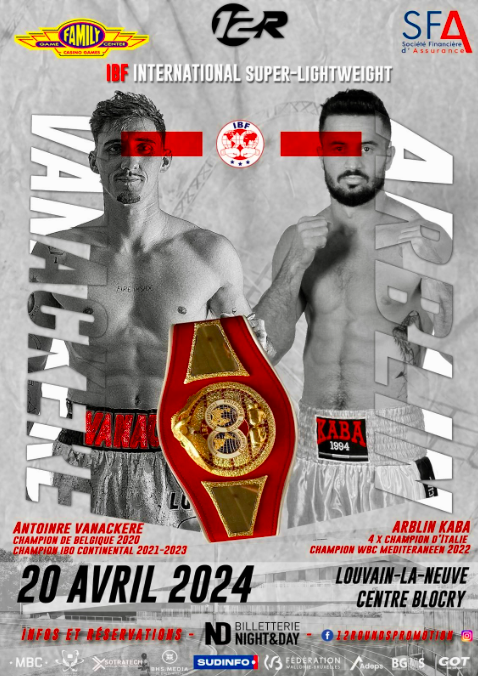 Il prossimo 20 Aprile in Belgio Arblin Kaba vs Antoine Vanackere per l'Internazionale IBF Superleggeri 