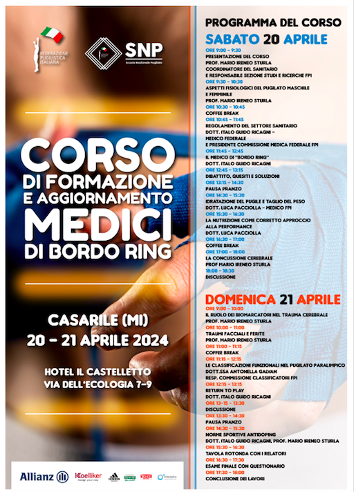 Il 20 e 21 aprile a Casarile (MI) Corso di Formazione e Aggiornamento per Medici di Bordo Ring.