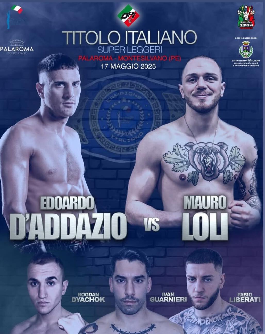 Il 17 Maggio a Montesilvano D'Addazio vs LOLI per il Titolo Italiano Superleggeri 