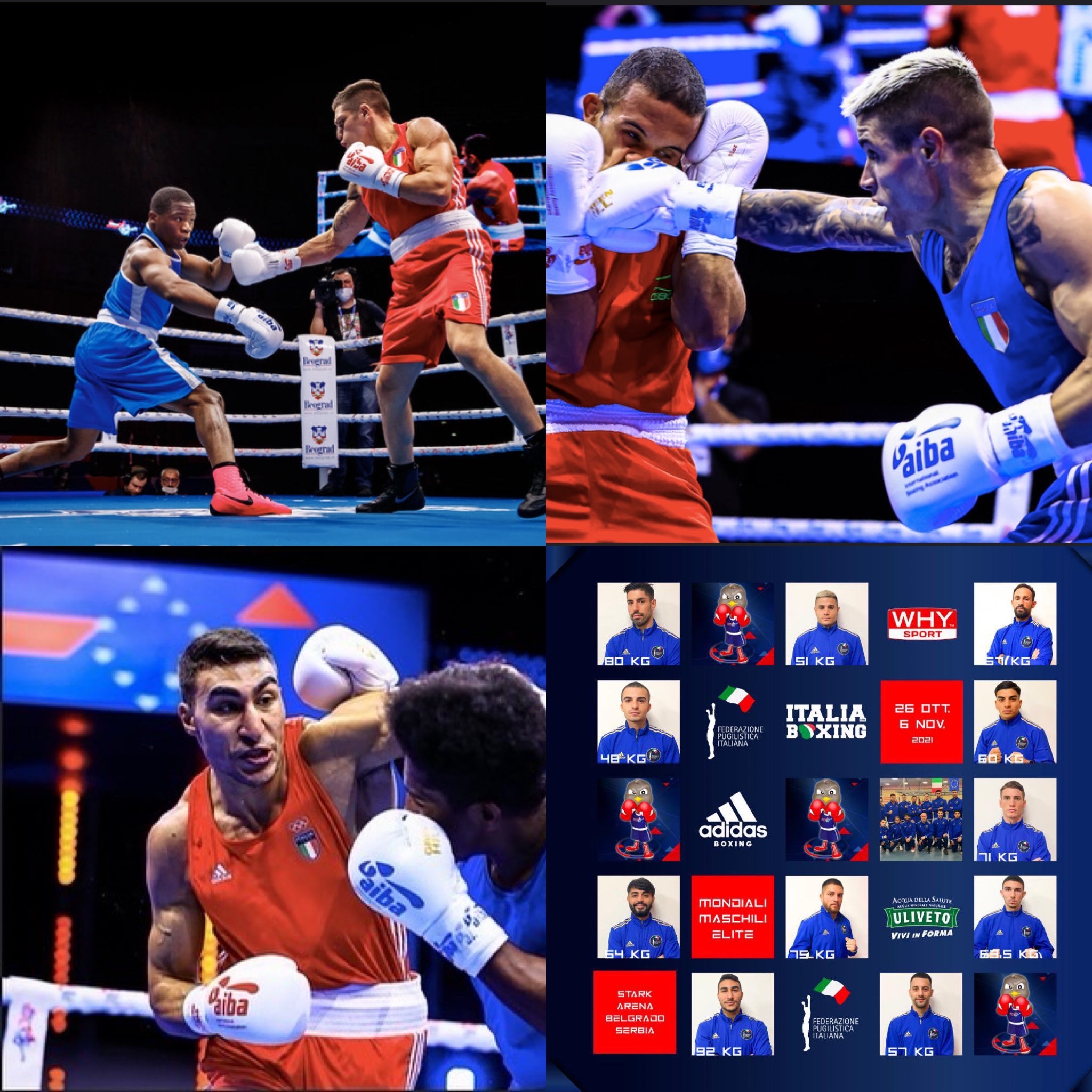 Mondiale Elite Maschile Belgrado 2021 - QUARTI: Cavallaro vola nelle semifinali 75 Kg, Mouhiidine in zona medaglia nei 92 Kg, Sconfitta per Serra 51 Kg.