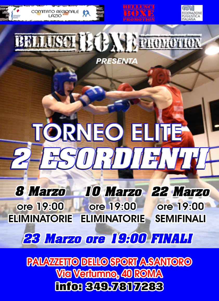 Il 23 marzo a Roma le Finali CR Lazio Torneo Naz. Elite II - INFOLIVESTREAMING