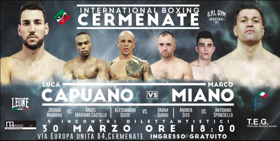 Il 30 Marzo a Cermenate una grande Riunione di Boxe targata Opi82 #ProBoxing