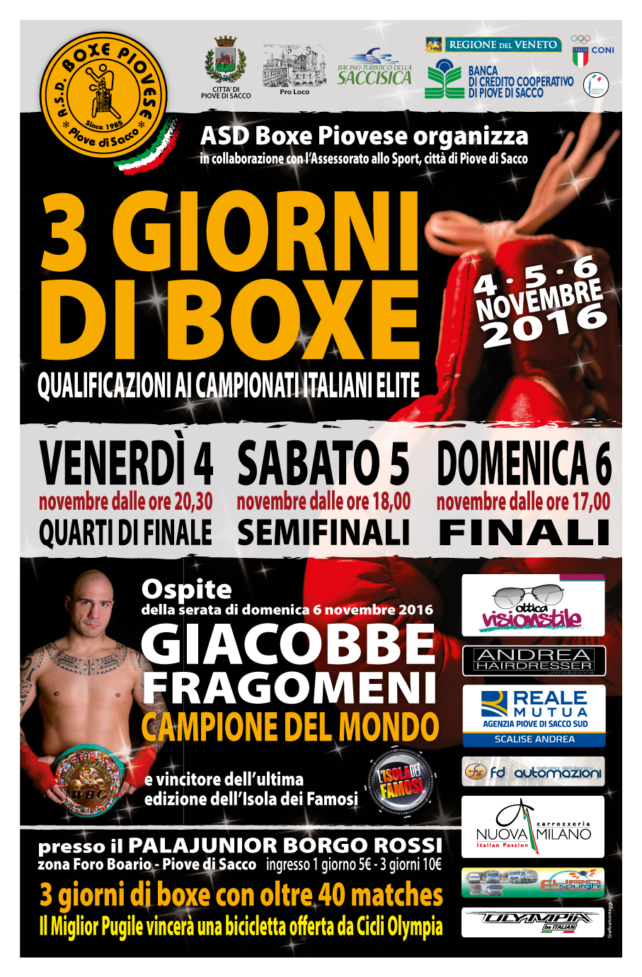 Piove Di Sacco sarà dal 4 al 6 novembre  il Ringside dei Regionali Elite Veneti, valevoli come Qualificazioni agli Assoluti 2016 #Assoluti2016