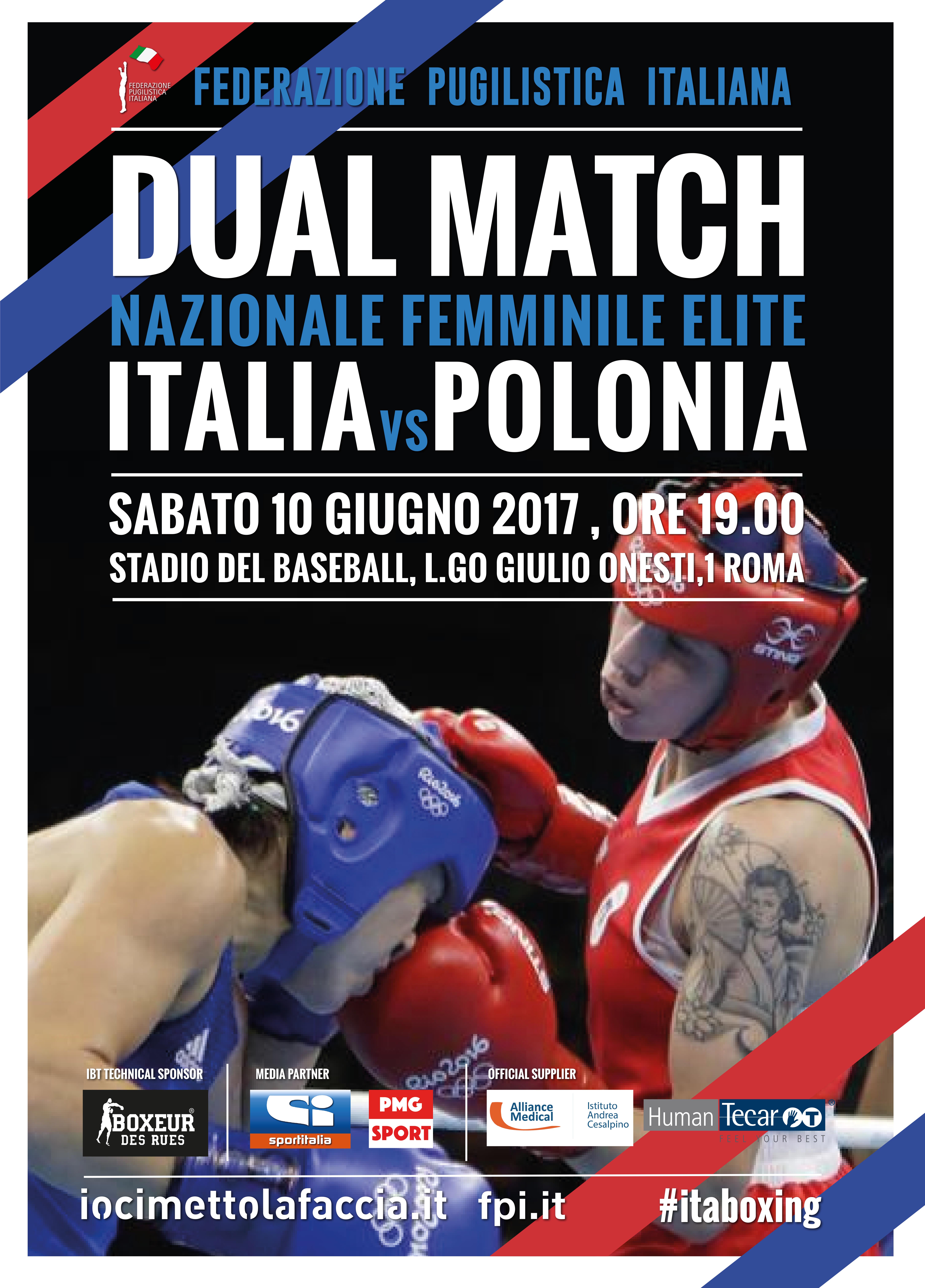 Sabato 10 Giugno a Roma prima il Dual Match Femminile Italia Polonia e Poi la Sfida Bevilacqua vs Lezzi per il Titolo Italiano Superwelter - INFO TICKET