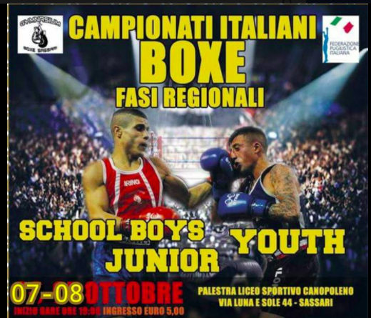A Sassari le Fasi Regionali Sarde dei Campionati Italiani SchoolBoy Junior 2017