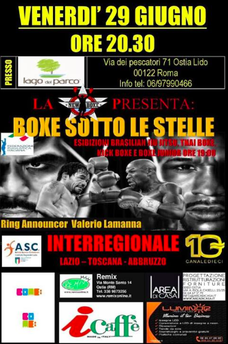Venerdì 29 giugno a Ostia Gran serata di Boxe organizzata dalla ASD New Boxe 