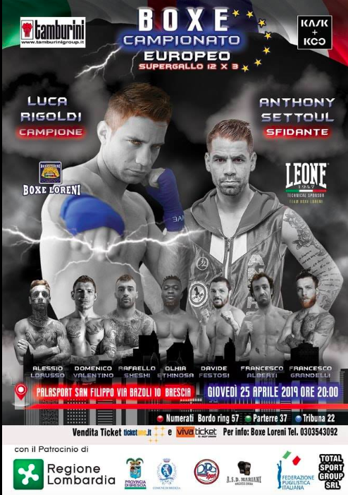 Il 25 Aprile a Brescia Rigoldi vs Settoul per il Titolo Europeo dei SuperGallo - INFO TICKET #ProBoxing