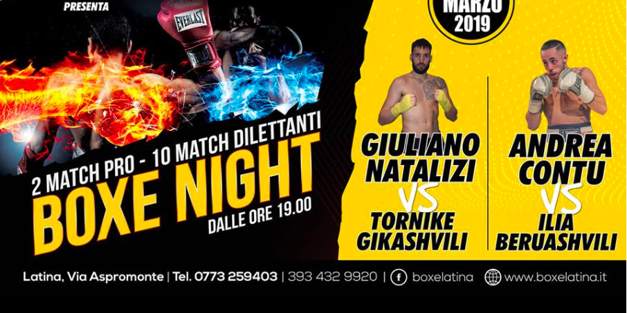 Sabato 23 marzo a Latina la Boxe Night