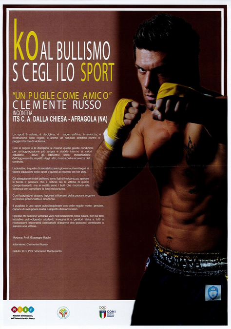 Lunedì 9 Aprile ad Afragola il Meeting "Metti KO Il Bullismo" con Testimonial Clemente Tatanka Russo