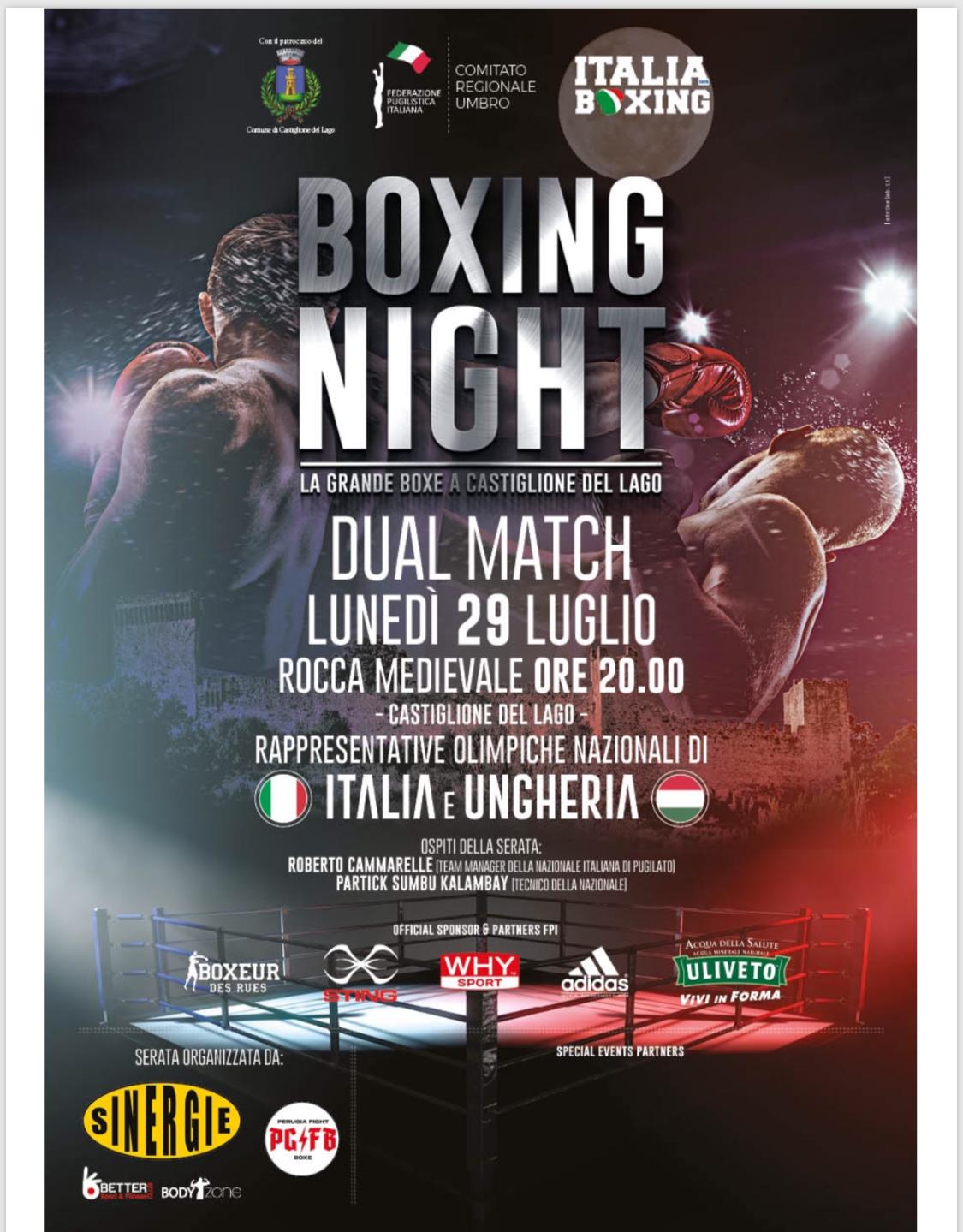 Il 29 Luglio a Castiglion del Lago Dual Match tra gli Azzurri Elite e l'Ungheria #ItaBoxing 