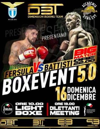 BoxEvent 5.0: il 16 dicembre grande giornata di Boxe a Borgo Piave (LT)