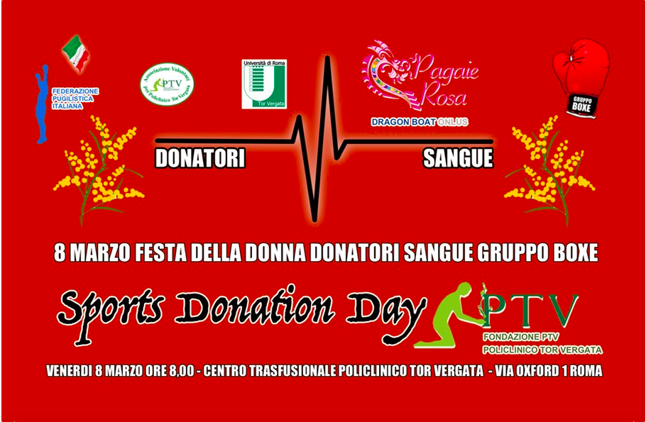 l'8 marzo a Tor vergata secondo appuntamento con il Gruppo Boxe Donatori di Sangue