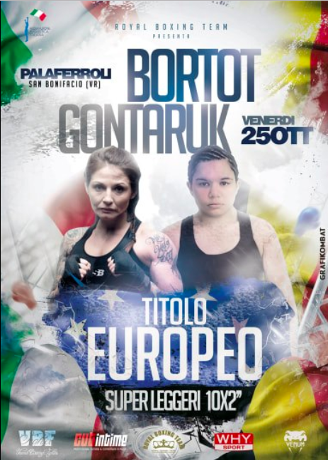 Il 25 ottobre a San Bonifacio (Verona): Bortot vs Gontaruk per il Titolo Eurpeo Femminile Superleggeri