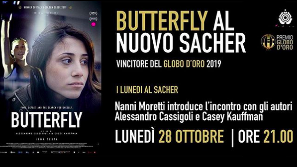 Stasera al Nuovo Sacher di Roma la proiezione di Butterfly Bio film su Irma testa... Introduce Nanni Moretti 