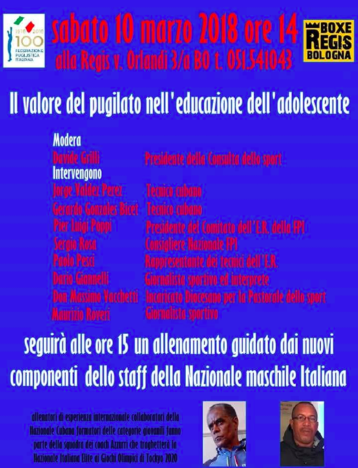 Il 10 Marzo a Bologna Meeting sula Boxe e Training Time con i Cubani Perez e Bicet 