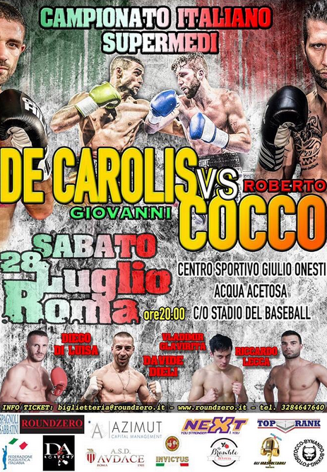 Il 28 Luglio Stadio del Baseball di Roma DeCarolis vs Cocco per il Titolo Italiano Supermedi