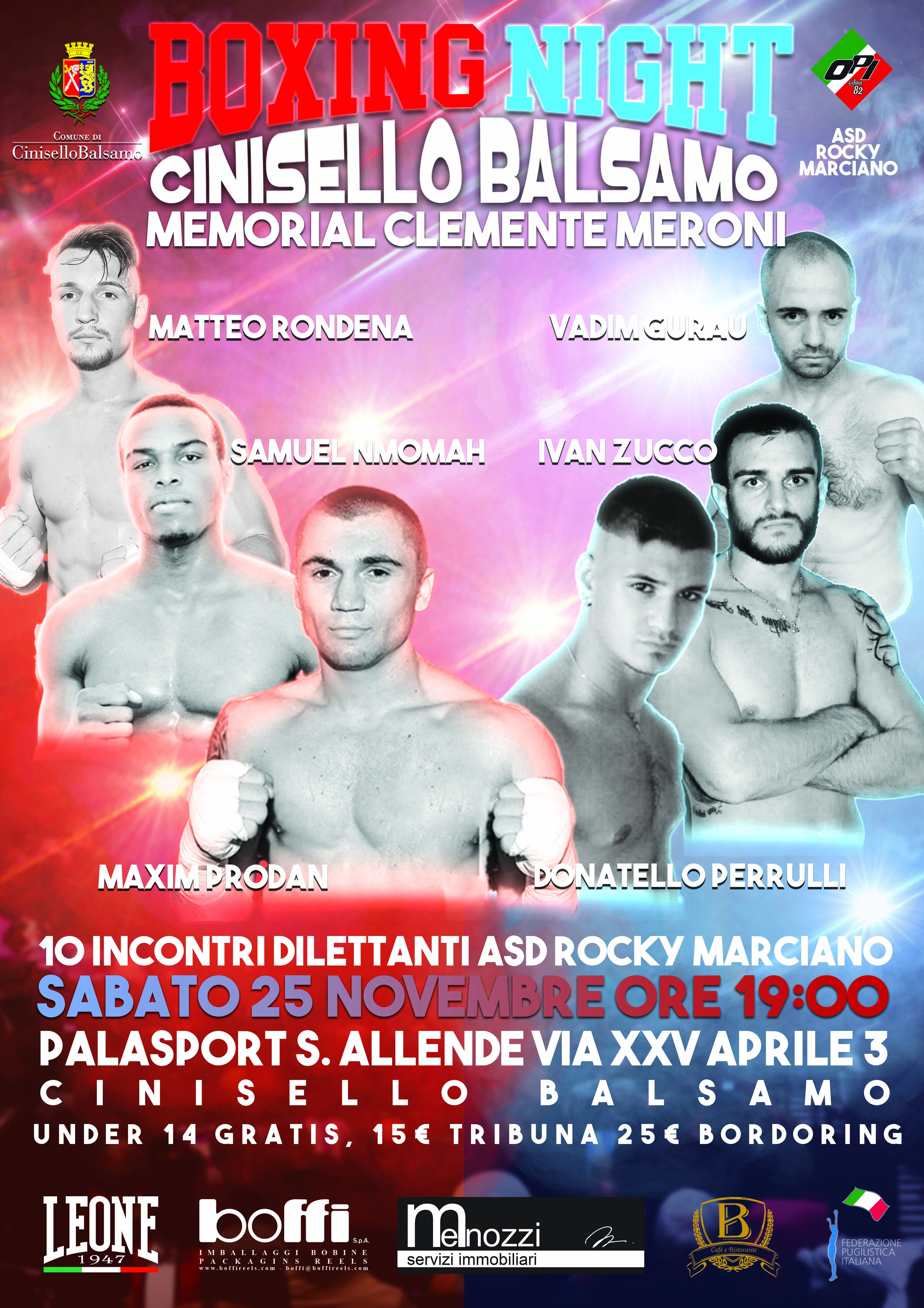 Il 25 novembre la grande boxe arriva a Cinisello Balsamo