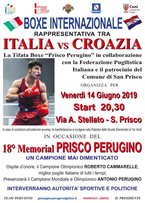 Il 14 Giugno a S. Prisco il 18° Memorial Prisco Perugino 