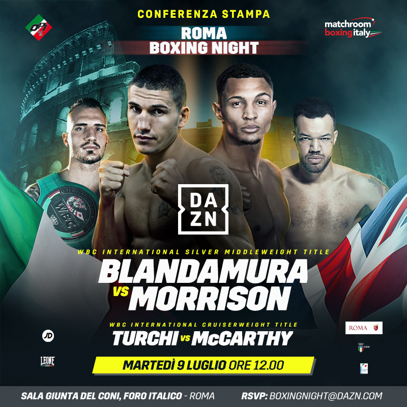 IL 9 luglio a Roma la Conferenza Stampa della Roma Boxing Night 2019 - INFO ACCREDITI 