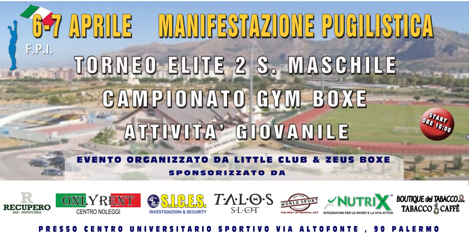Il 6-7 Aprile a Palermo il Torneo Elite 2° Serie del CR Sicilia e il Campionato Regionale di Gym Boxe 