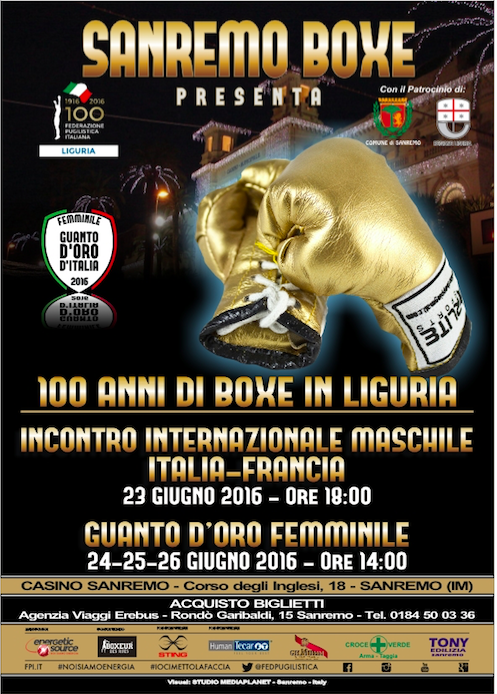 57 le boxer in gara nel Guanto D'Oro Femminile Trofeo Barigelli - Sanremo 24-26 Giugno pv #GuantoF16