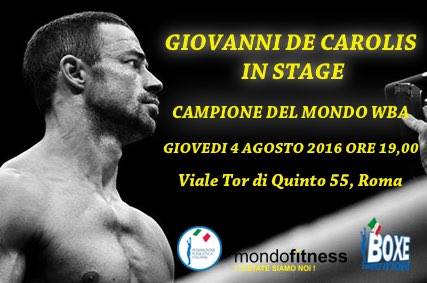 Giovedì 4 Agosto a MondoFitness Stage di Allenamento con Giovanni De Carolis #BoxeCompetition #GymBoxe