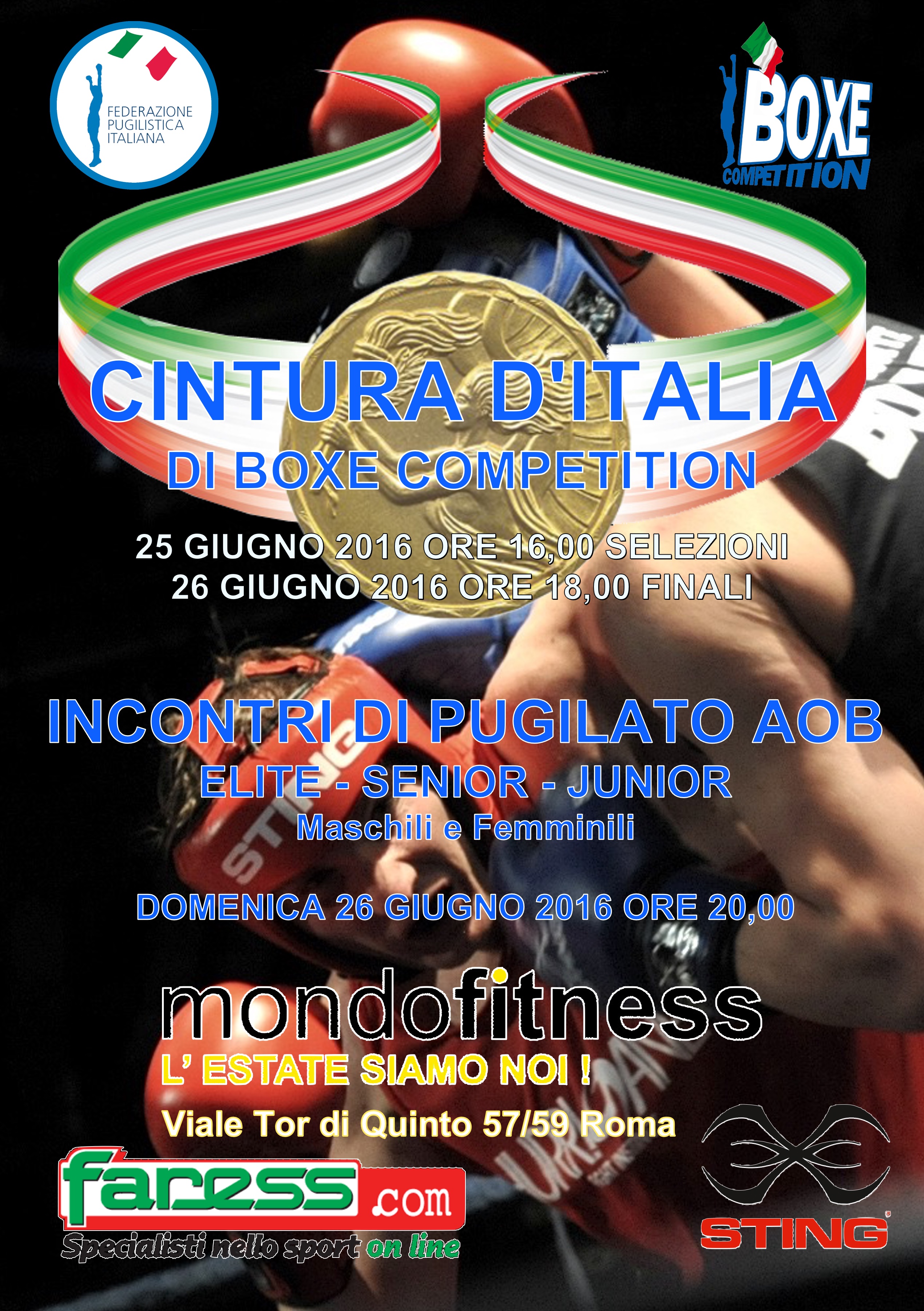 Il 25 e 26 Giugno a Roma presso Area GymBoxe FPI MondoFitness Il Torneo Cintura d'Italia 2016 di Boxe Competition #GymBoxe #PrePugilistica