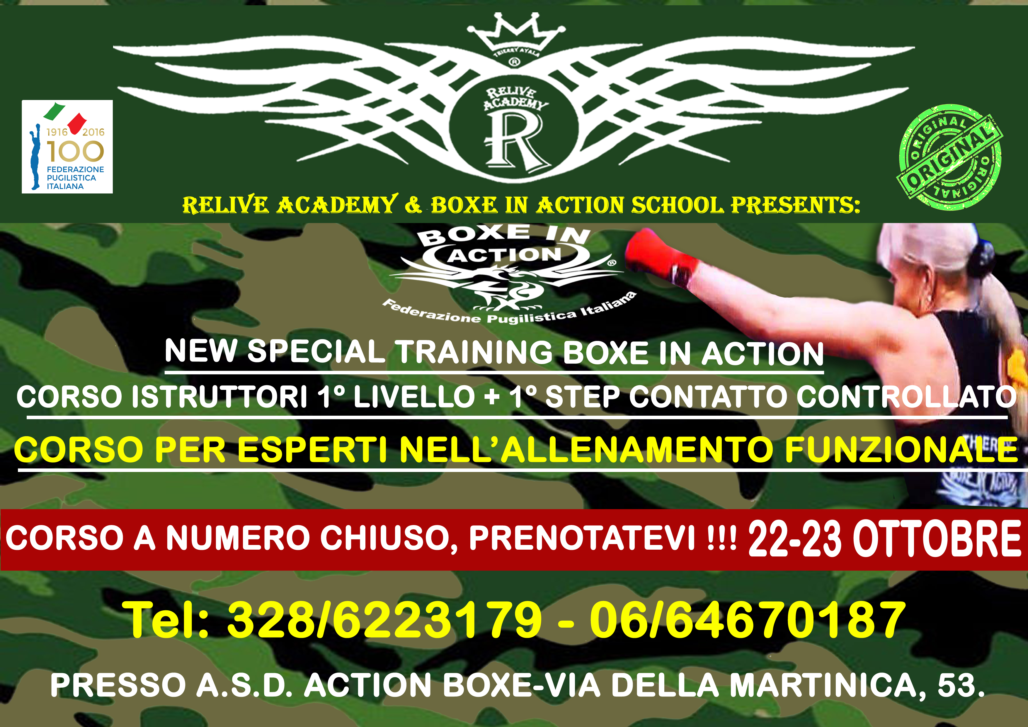 il 23 ottobre a Ostia (ROMA) Corso Istruttori 1° Livello di #BoxeInAction #GymBoxe