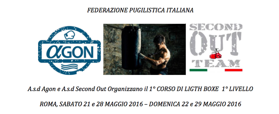 Il 21 e 28 Maggio a Roma Corso per Tecnico Light Boxe di 1° Livello - INFO E DETTAGLI PER ISCRIZIONE