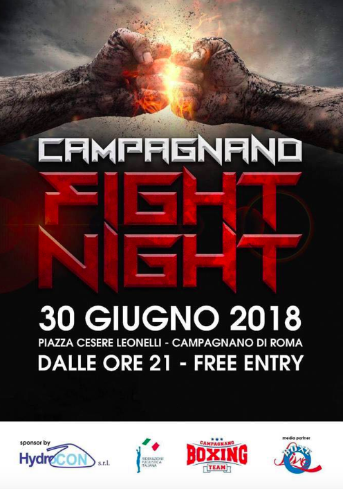 Il 30 giugno a Campagnano ore 21 l'evento "Fight Night"