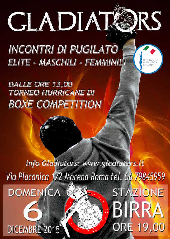 Domenica 6 Dicembre Torneo Hurricane di #BoxeCompetition a Roma - Iscrizioni entro il 1 Dicembre 