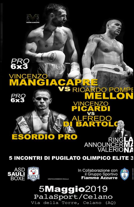 Il 5 Maggio a Celano sul ring Vincenzo Mangiacapre e Vincenzo Picardi 