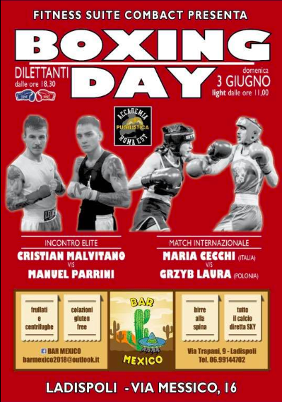 Domani a Ladispoli il Boxing Day con Incontri di Light Boxe e Un ricco Programma di Match AOB 