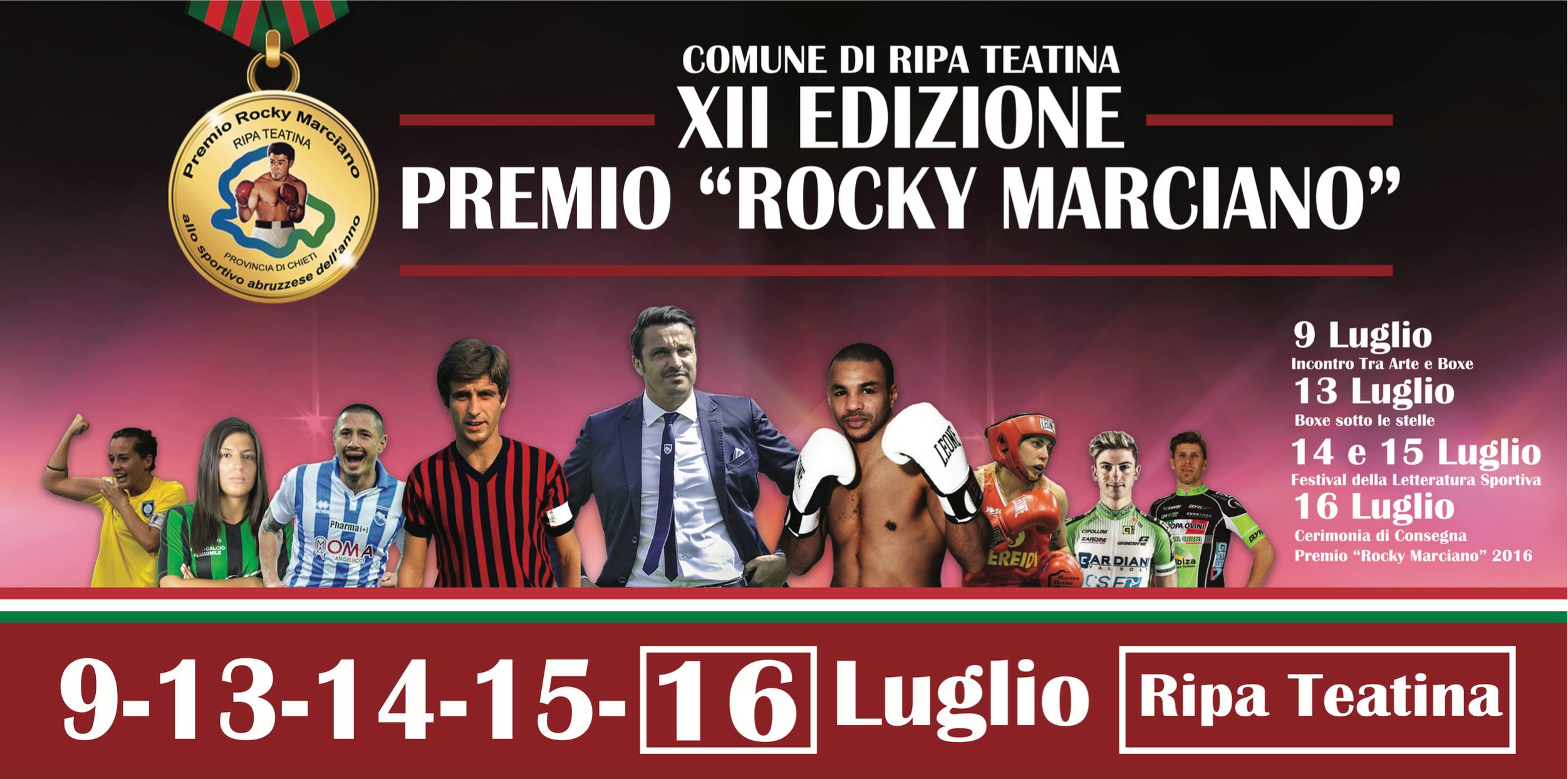 Il 16 Luglio a Ripa Teatina la Consegna dei Premi della XII Ed Premo Rocky Marciano, Leo Bundu Boxer dell'Anno 