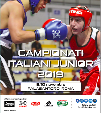 Campionati Italiani Junior 2019 Roma 8-10 Novembre: 111 i Boxer in gara - INFO PROGRAMMA & LIVESTREAMING #Junior19