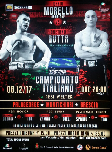 L'8 Dicembre al PalaGeorge di Montichiari Morello vs Guttà per il Titolo Italiano Welter - Ricco Sottoclou #ProBoxing