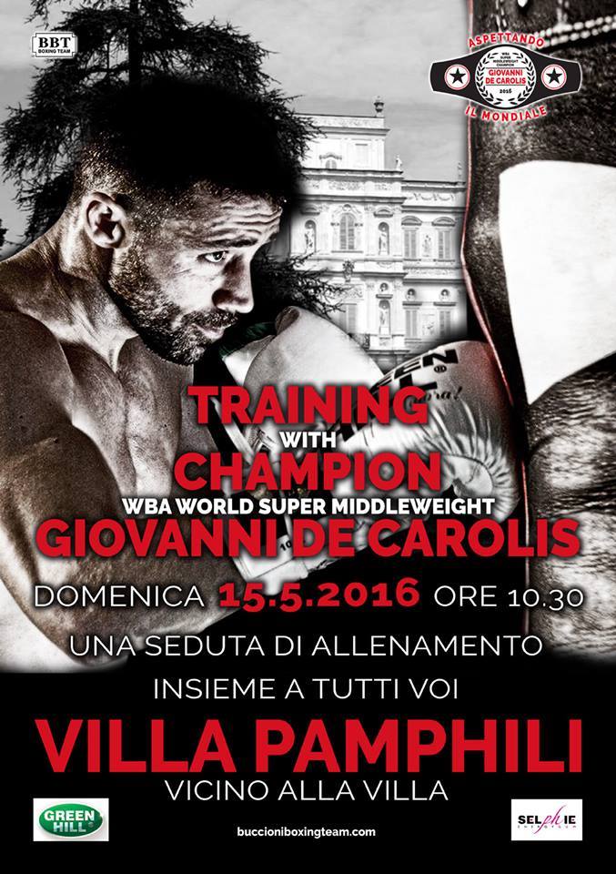 Training with the World SuperMiddleWeight Champion. il 15 Maggio a Roma allenamento con Giovanni De Carolis #ProBoxing 