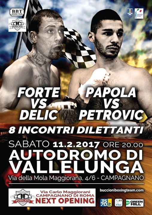 l'11 Febbraio grande serata di Boxe all'Autodromo di Vallelunga #ProBoxing 