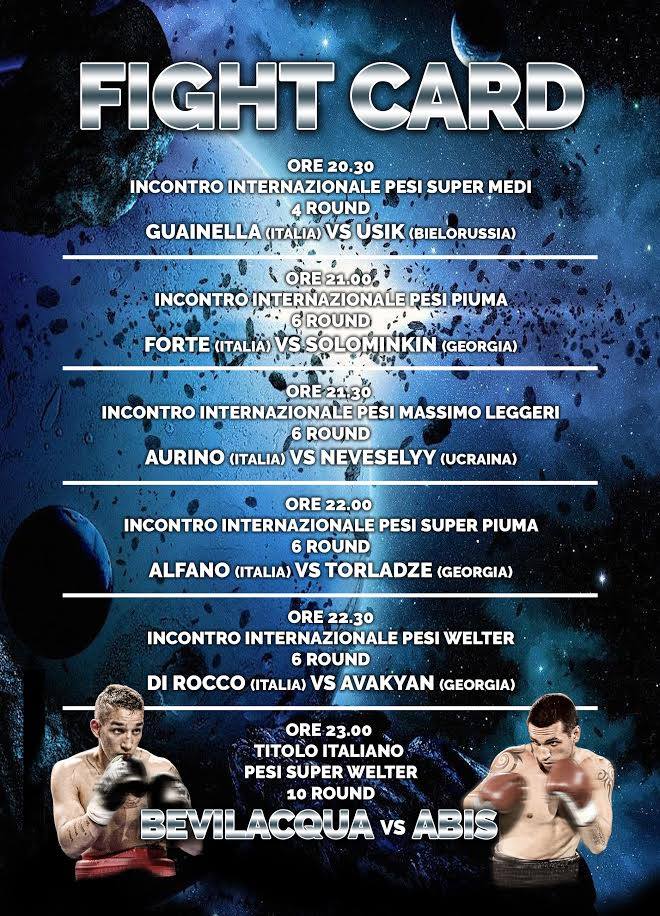 Bevilacqua vs Abis Titolo Italiano SuperWelter - Venerdì 24 H 16 Il Peso Ufficiale